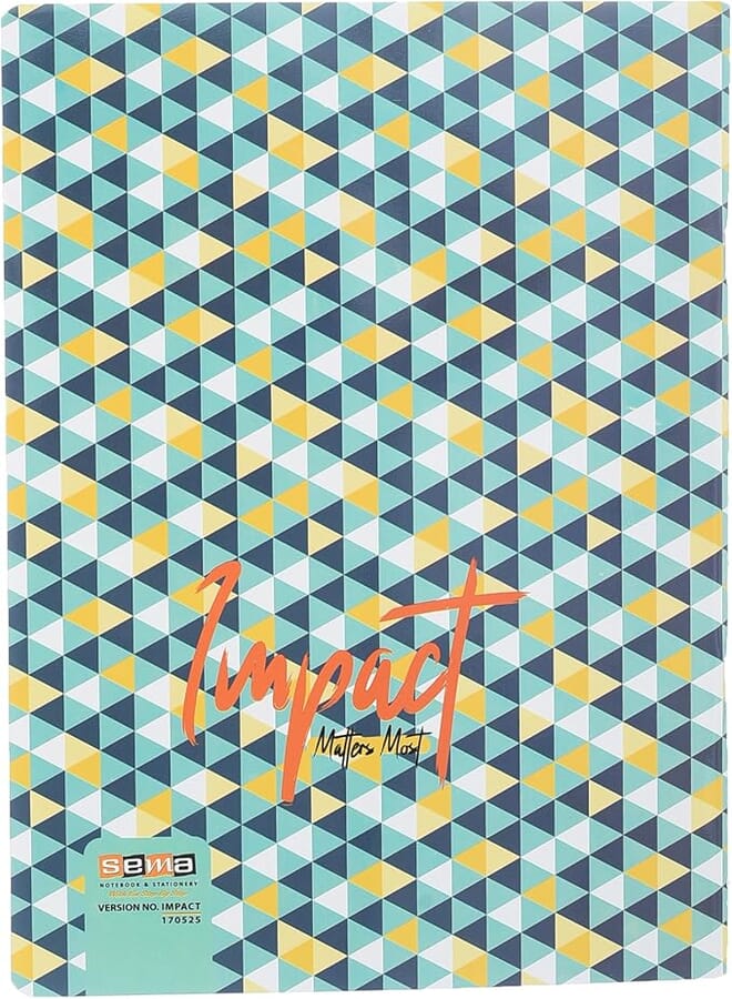Sema Impact 80-Sheet Notebook: Creative Ruled Design, 29.5x20.8 cm, Perfect for School in Multicolor